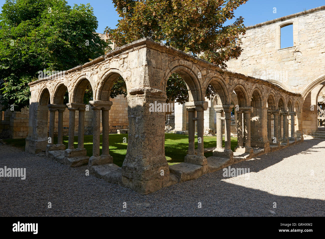 Kreuzgang des Klosters Cordeliers, in Saint-Emilion, Stadt als Weltkulturerbe durch die UNESCO Libourne Bezirk, Gironde Abteilung, Stockfoto