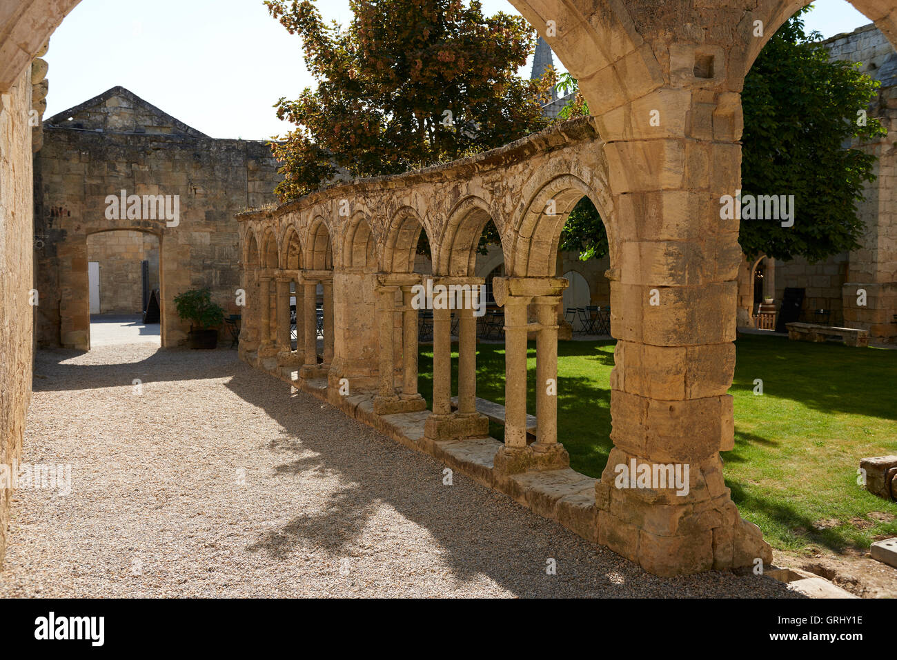 Kreuzgang des Klosters Cordeliers, in Saint-Emilion, Stadt als Weltkulturerbe durch die UNESCO Libourne Bezirk, Gironde Abteilung, Stockfoto