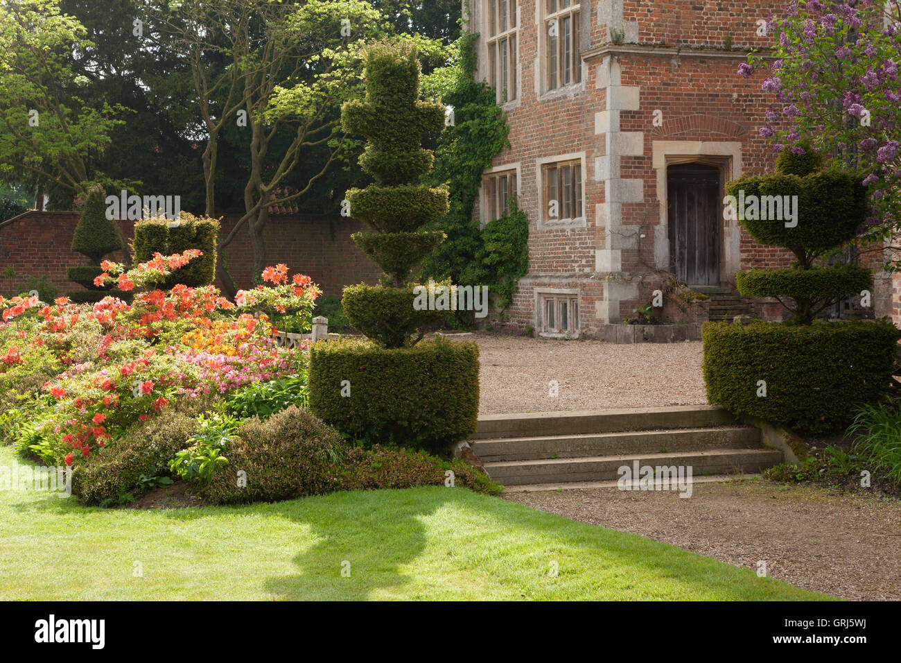 Doddington Hall und Gärten, Lincolnshire, UK. Frühling, Mai 2016. Stockfoto