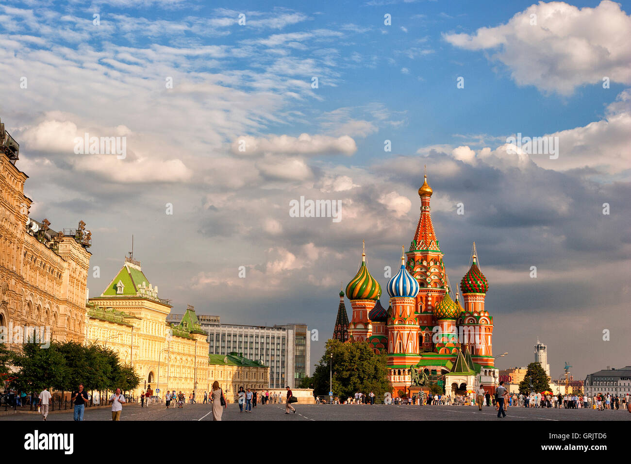 Kathedrale von Basilius und dem Roten Platz, Moskau, Russland Stockfoto