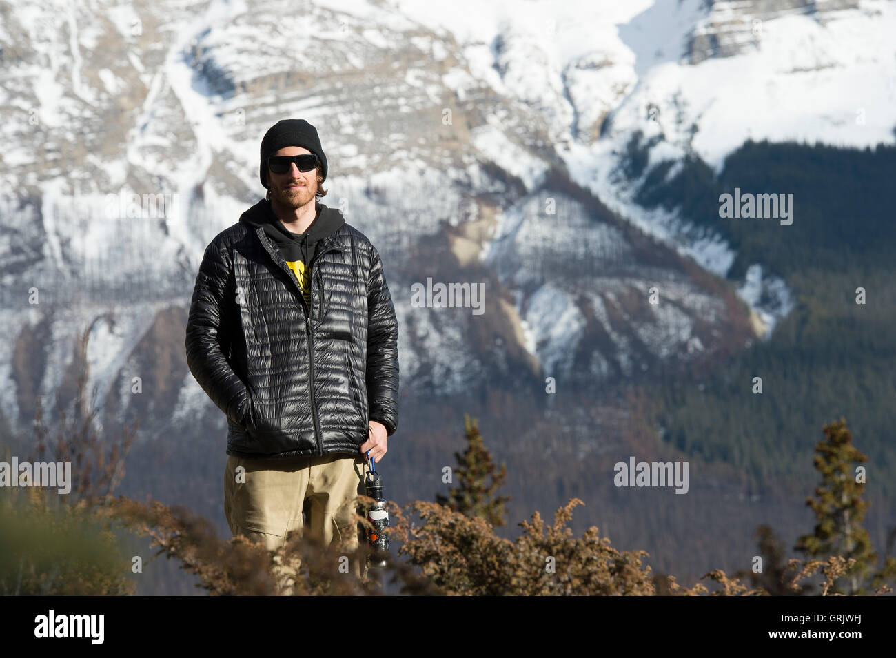 Porträt der Snowboarder in Kanada Stockfoto