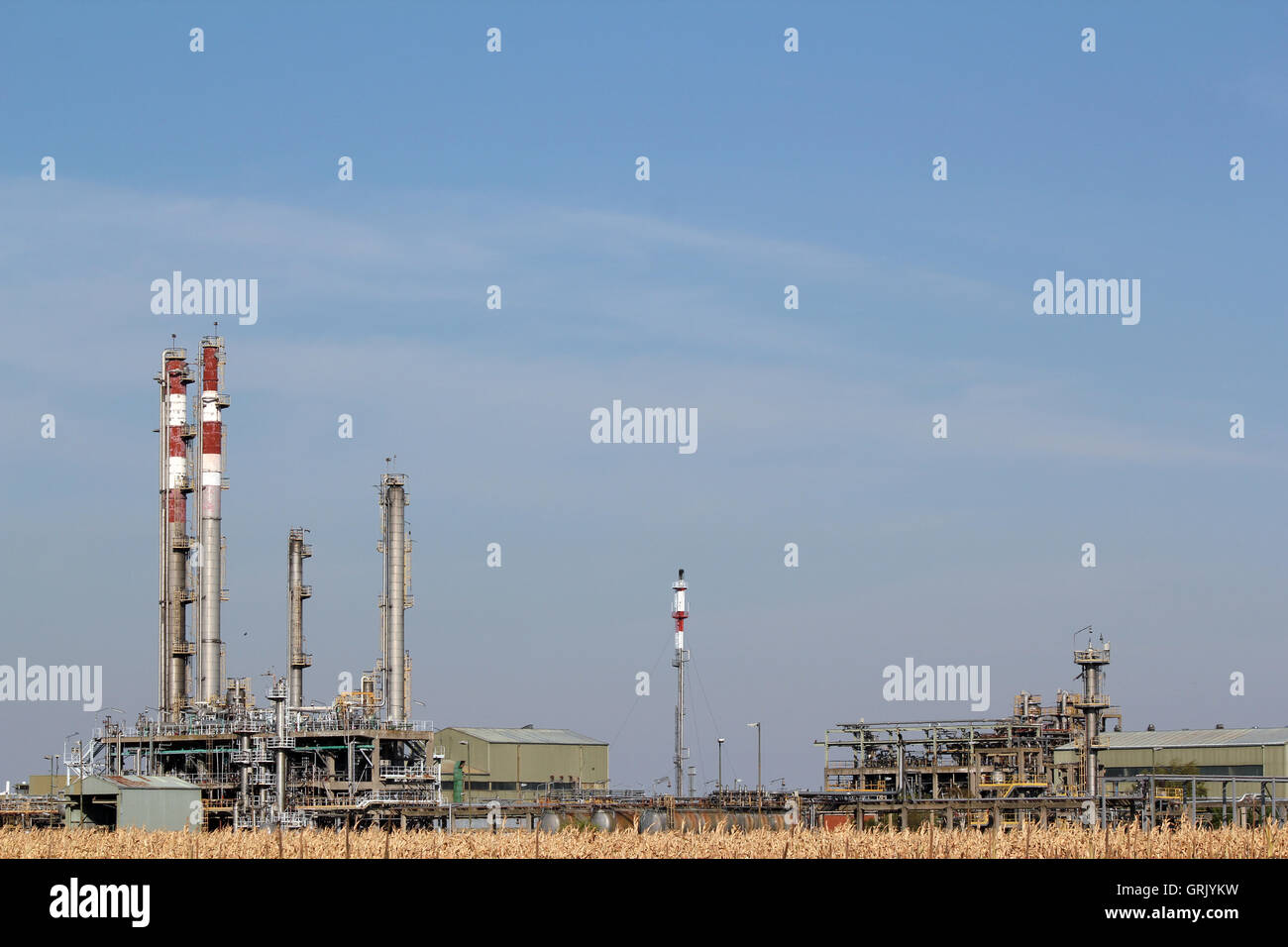 Industrie-Zone mit petrochemischen Anlage Stockfoto