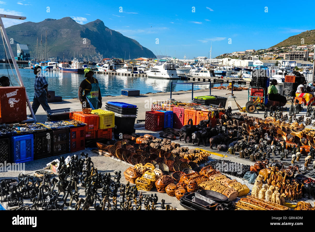 Hout Bay einem Küstenvorort von Cape Town, Südafrika. Der Hafen. Stockfoto