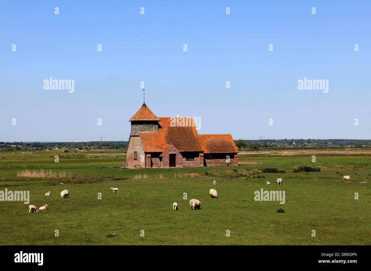 Fairfield Kirche, Romney Marsh, Kent, UK Stockfoto