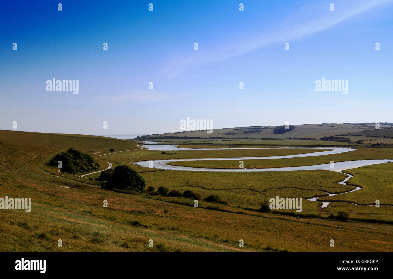 Sieben Schwestern Country Park, Cuckmere, East Sussex, UK Stockfoto