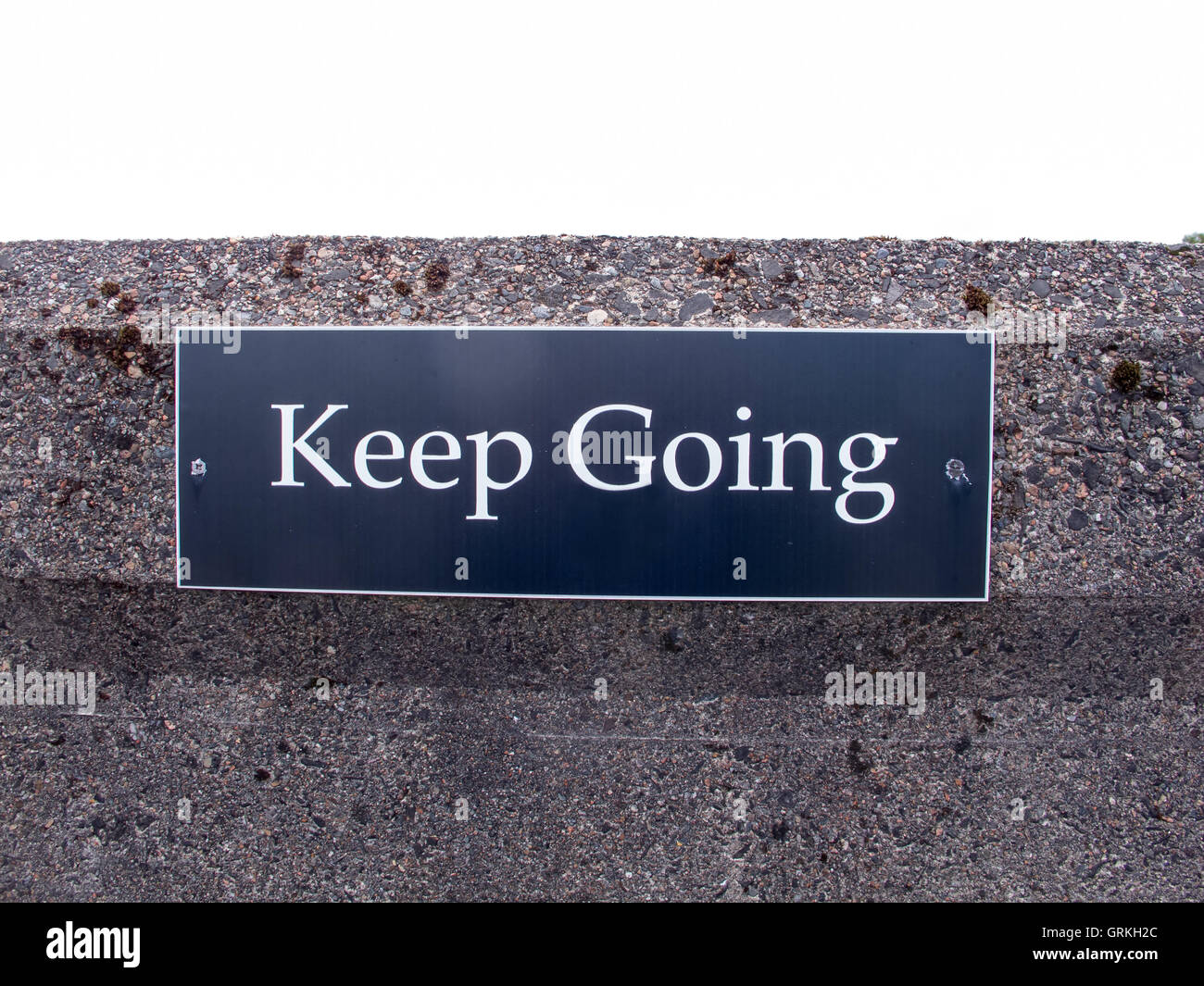 "Keep Going" Zeichen Stockfoto