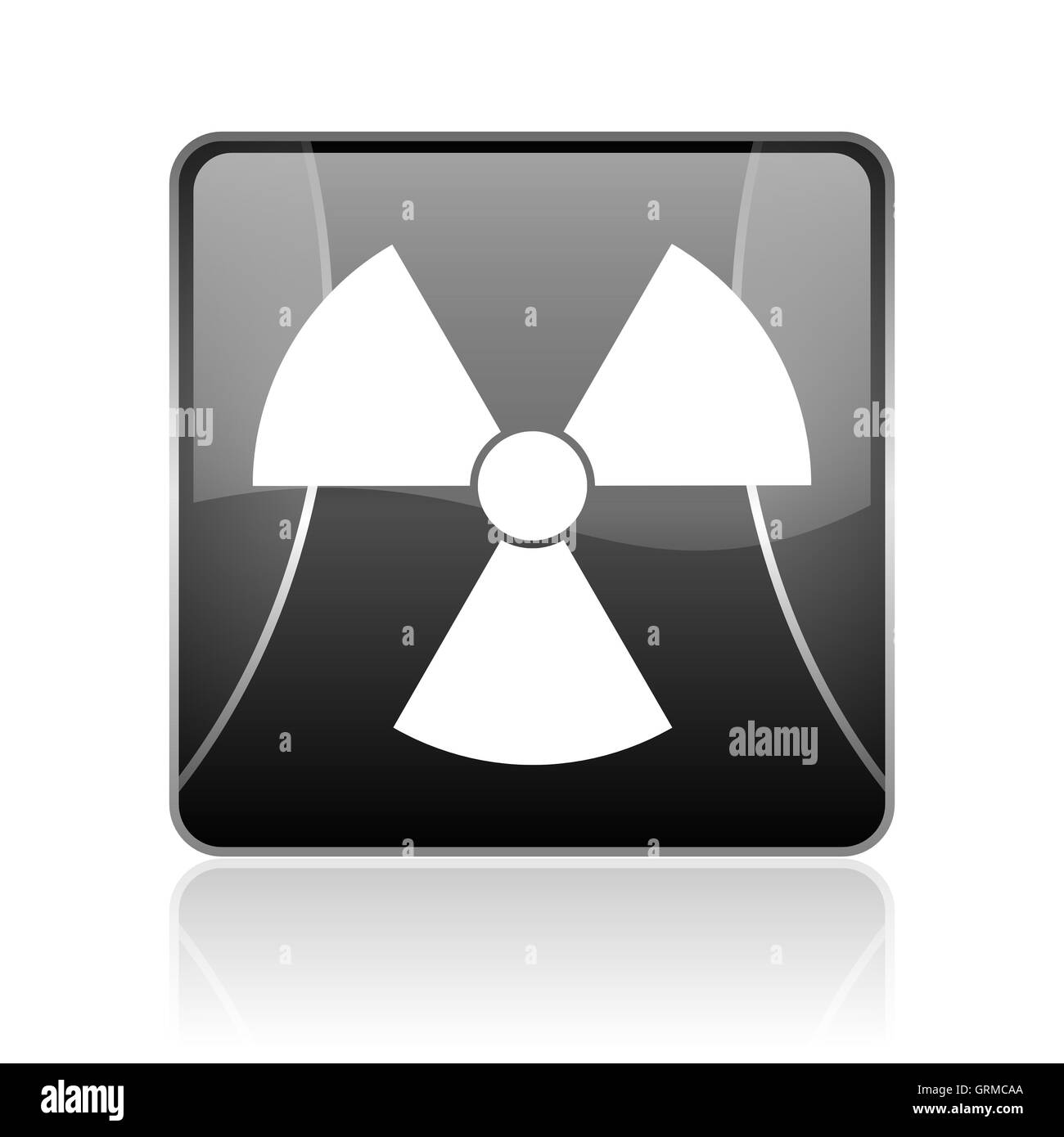 Strahlung schwarzen quadratischen Web glänzende Symbol Stockfoto