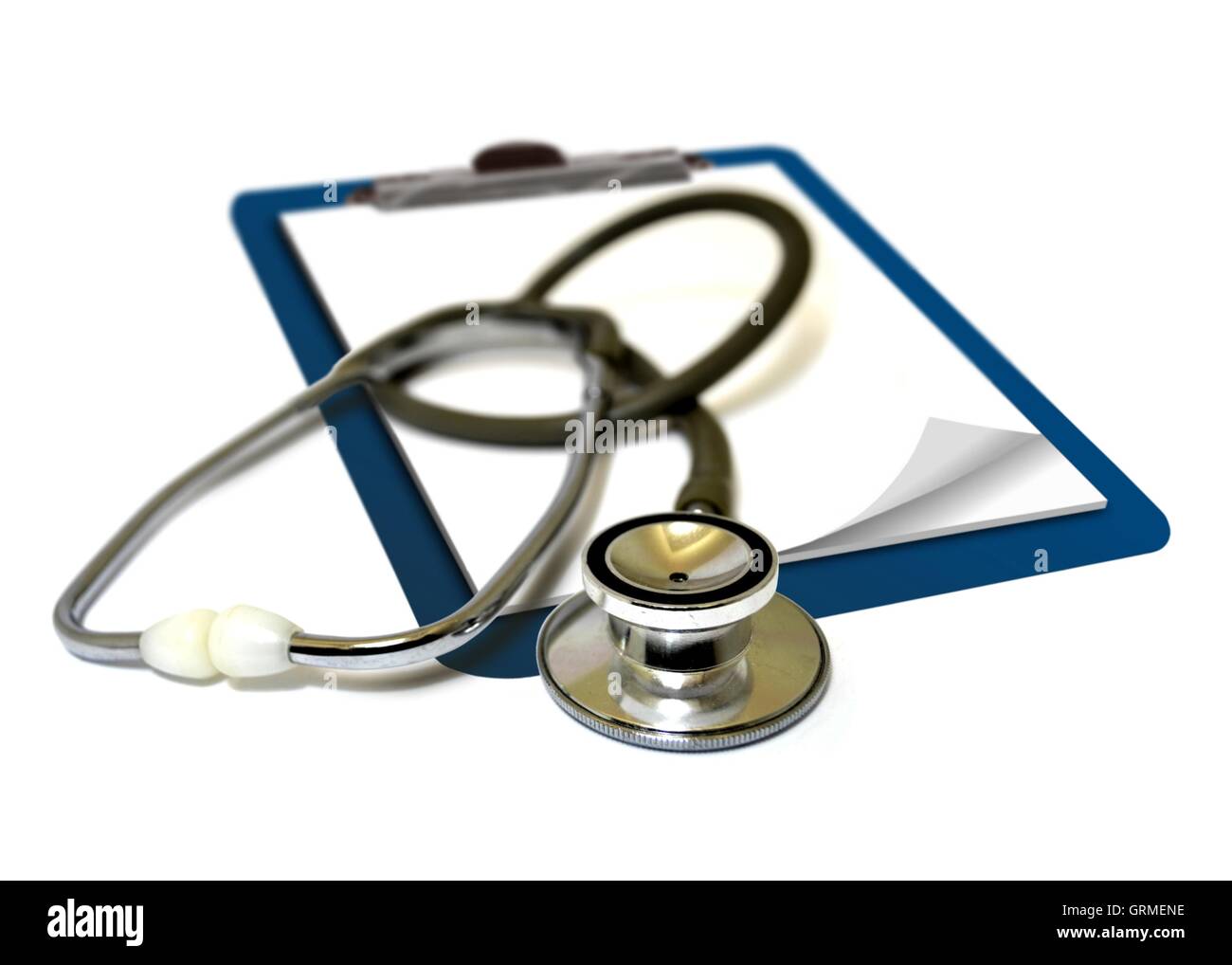 Stethoskop in Zwischenablage Stockfoto
