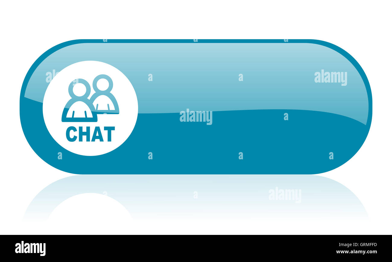 Chatsymbol blau Web glänzend Stockfoto