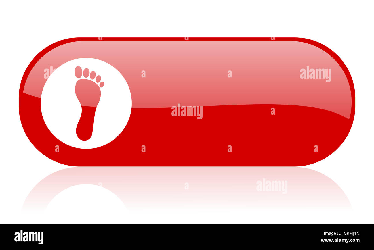 Fußabdruck rot Web glänzende Symbol Stockfoto