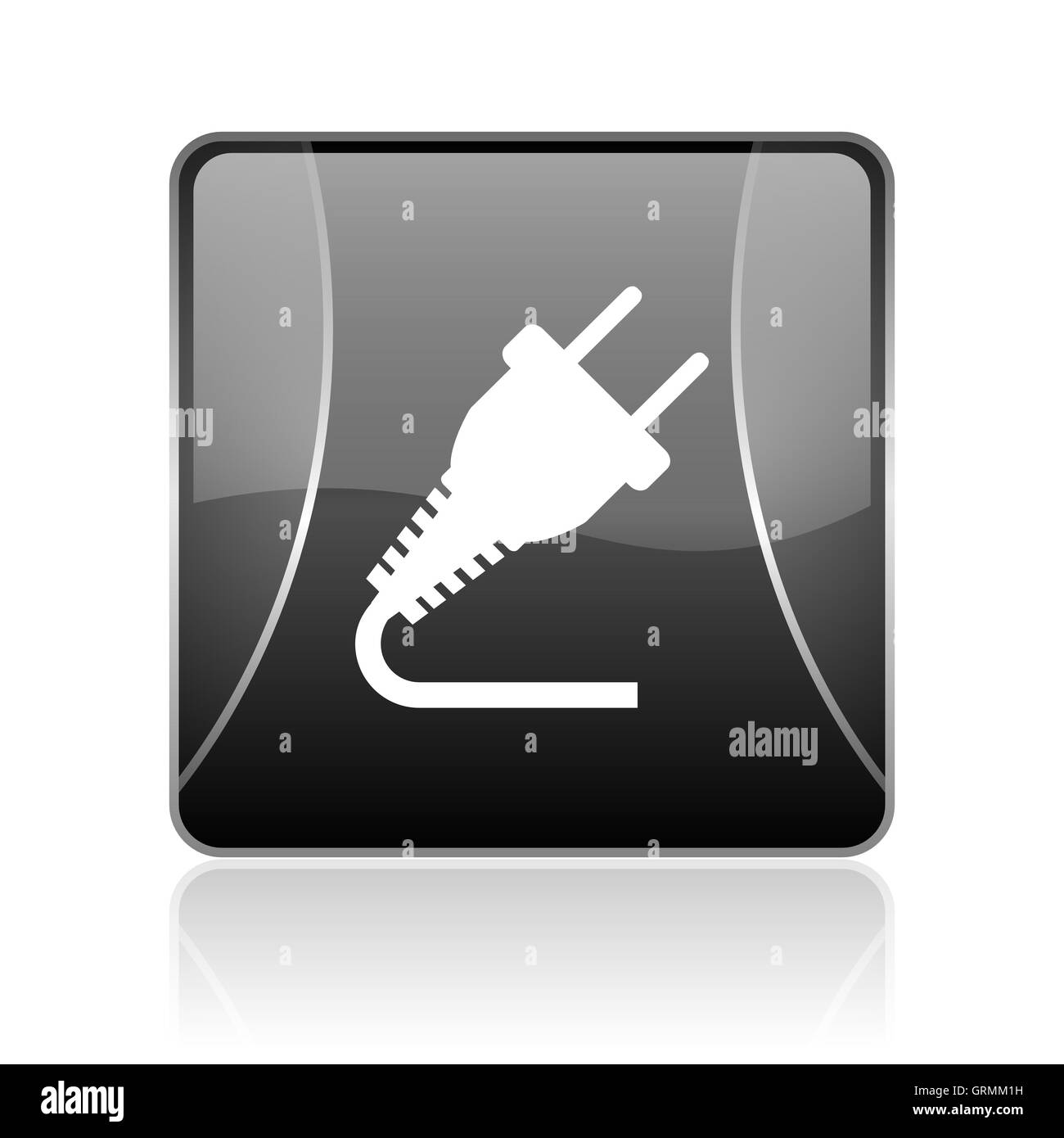 stecken Sie glänzend schwarzen quadratischen Web-Symbol Stockfoto