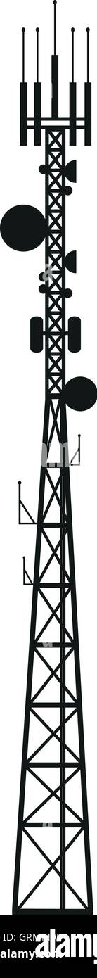 Telekommunikation-Mast oder mobile Tower mit Satellitenantenne Stock Vektor