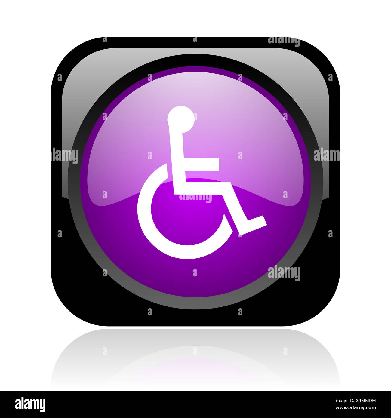 Barrierefreiheit-schwarz und violett Quadrat Web-glänzend-Symbol Stockfoto