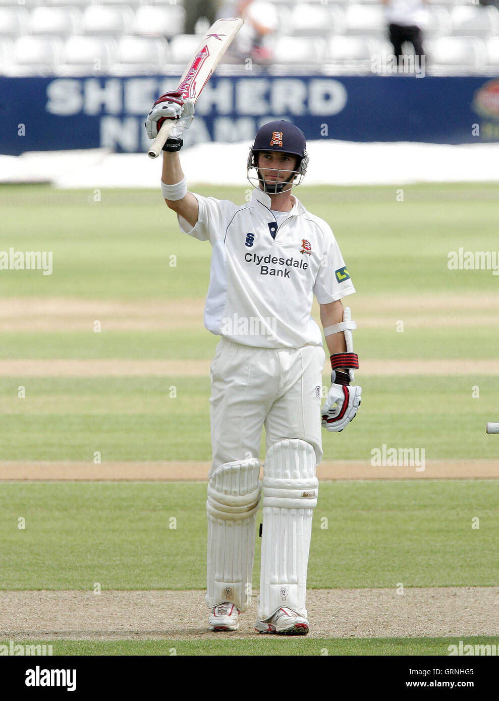 James Foster erhält 200 Läufe für Essex - Essex CCC Vs Nottinghamshire CCC - LV County Championship auf dem Ford County Ground, Chelmsford - 07.09.07 Stockfoto