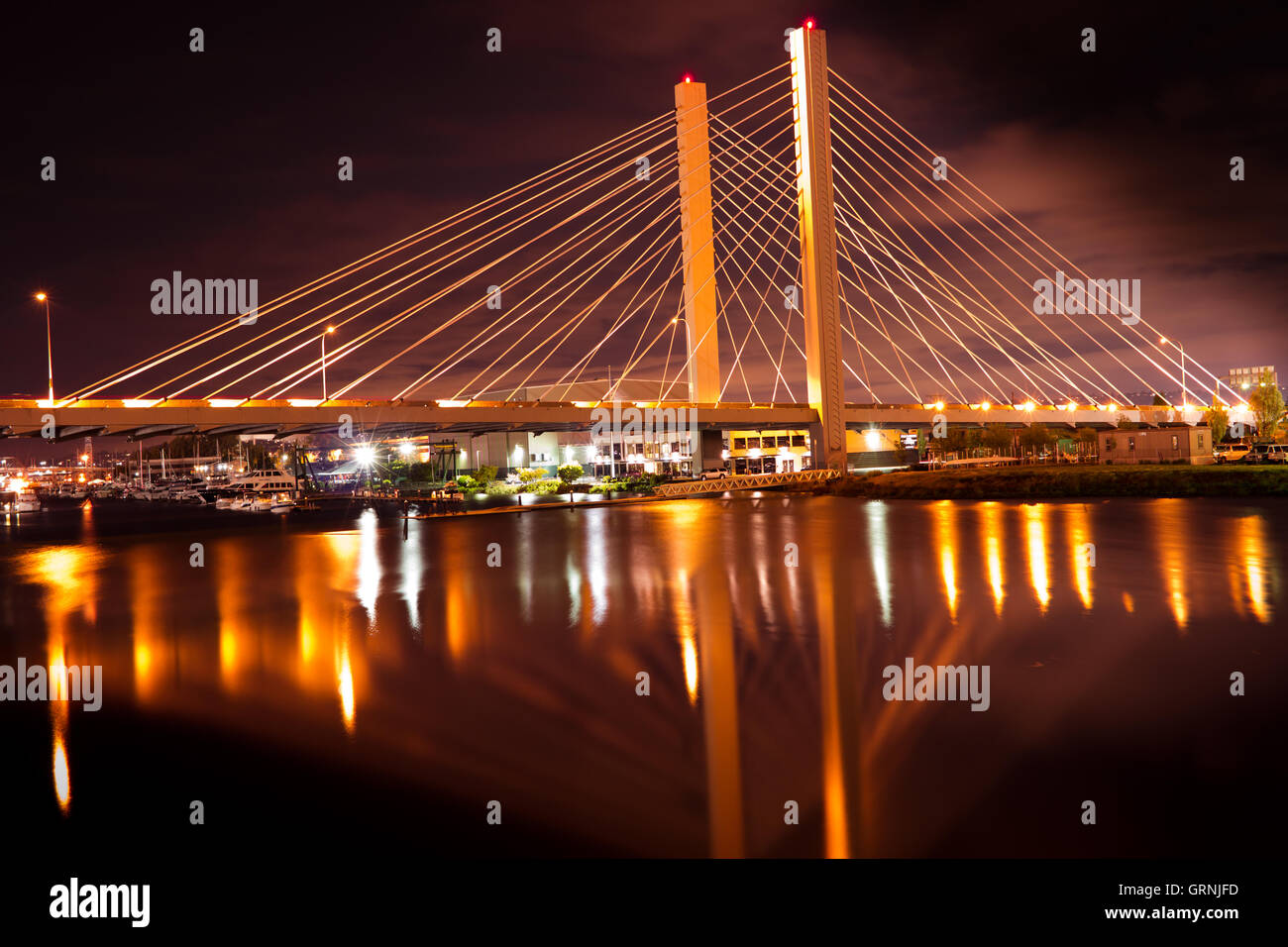 Downtown Tacoma WA-Brücke Stockfoto