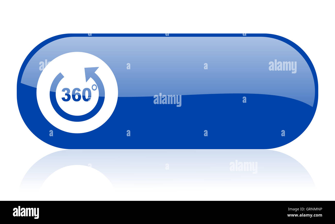 360 Grad Panorama blue Web glänzend-Symbol Stockfoto