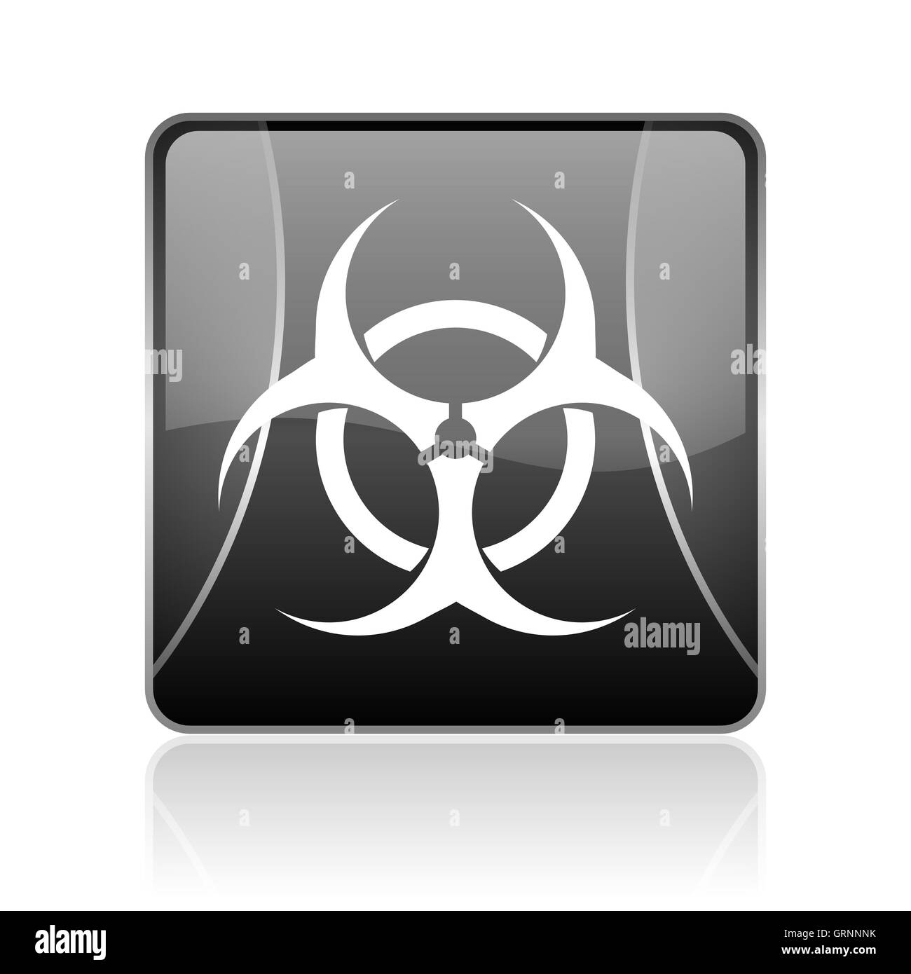 Virus schwarzen quadratischen Web glänzende Symbol Stockfoto