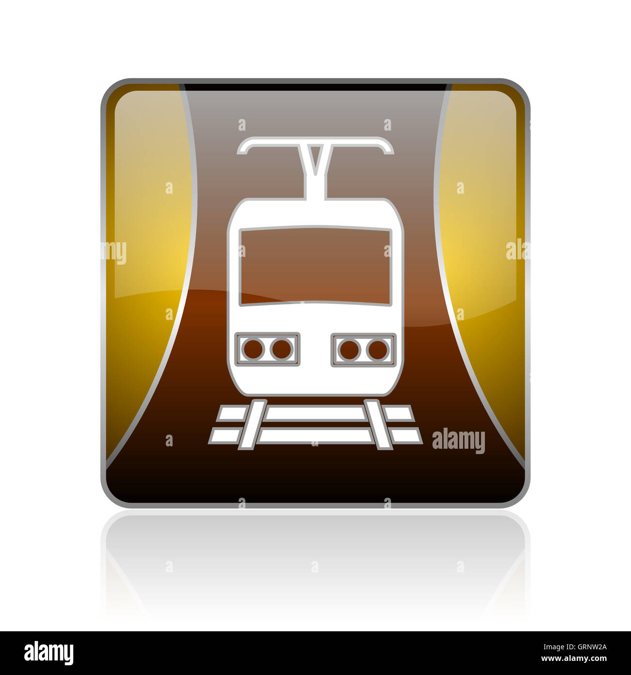 Zug golden Square Web glänzende Symbol Stockfoto