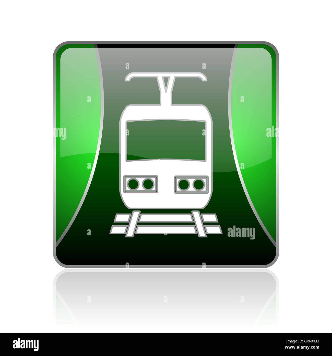 schwarze und grüne Quadrat Web glänzende Symbol zu trainieren Stockfoto