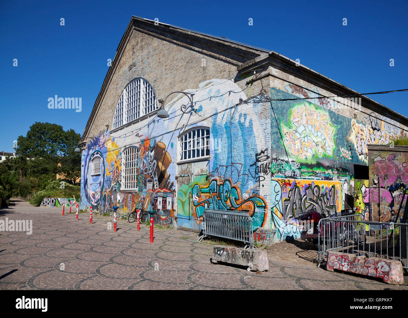 Den Grå Hal, der grau-Halle in Freetown Christiania, Copenhagen Stockfoto
