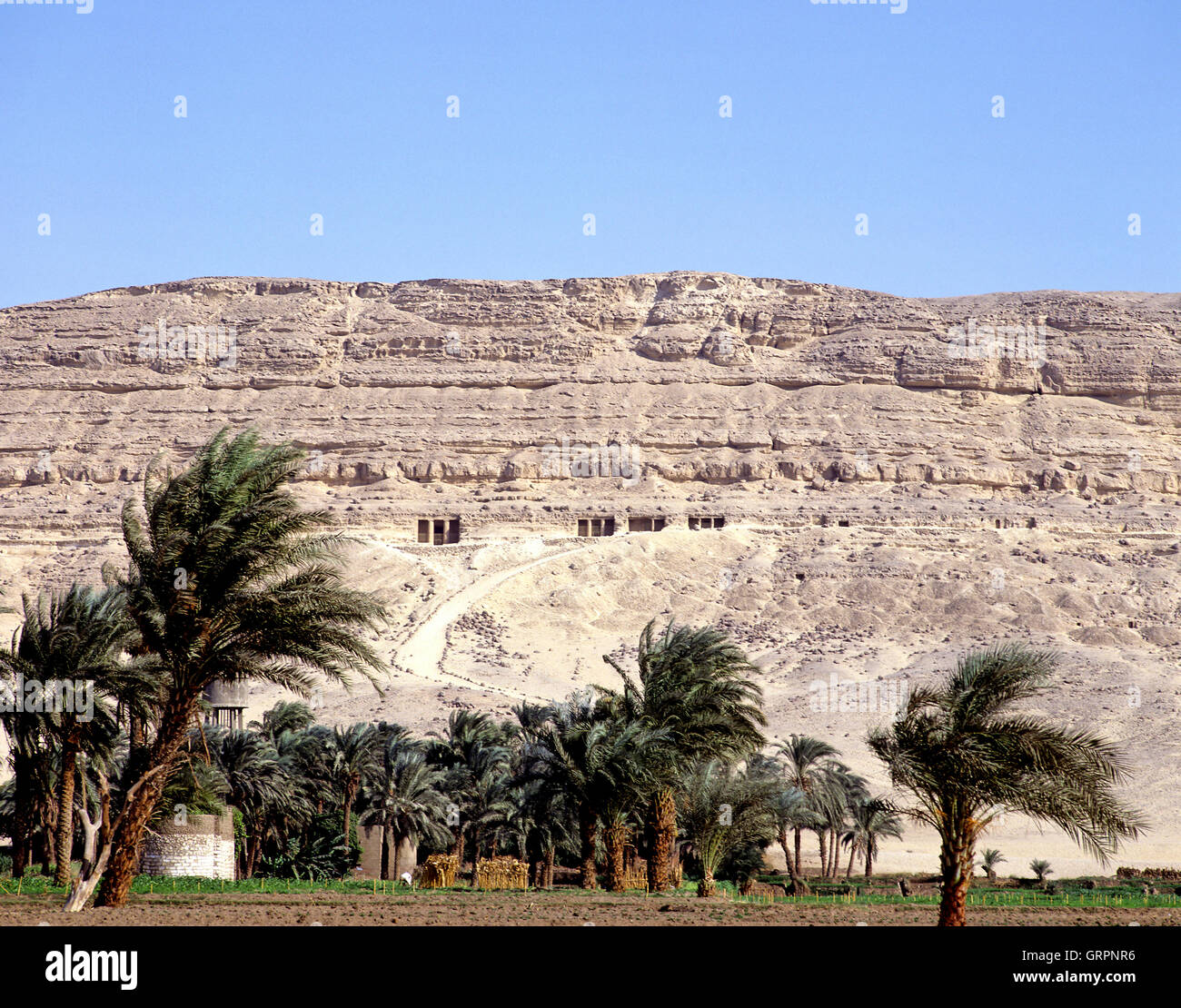 Felsen-Gräber, Beni Hasan, Oberägypten Stockfoto