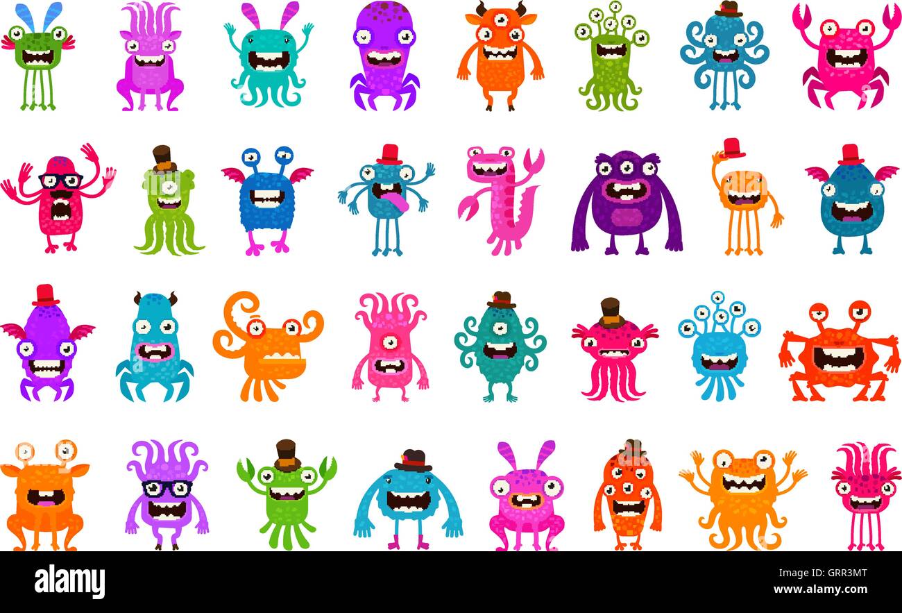 Vektor-Cartoon niedliche Monster set Stock Vektor