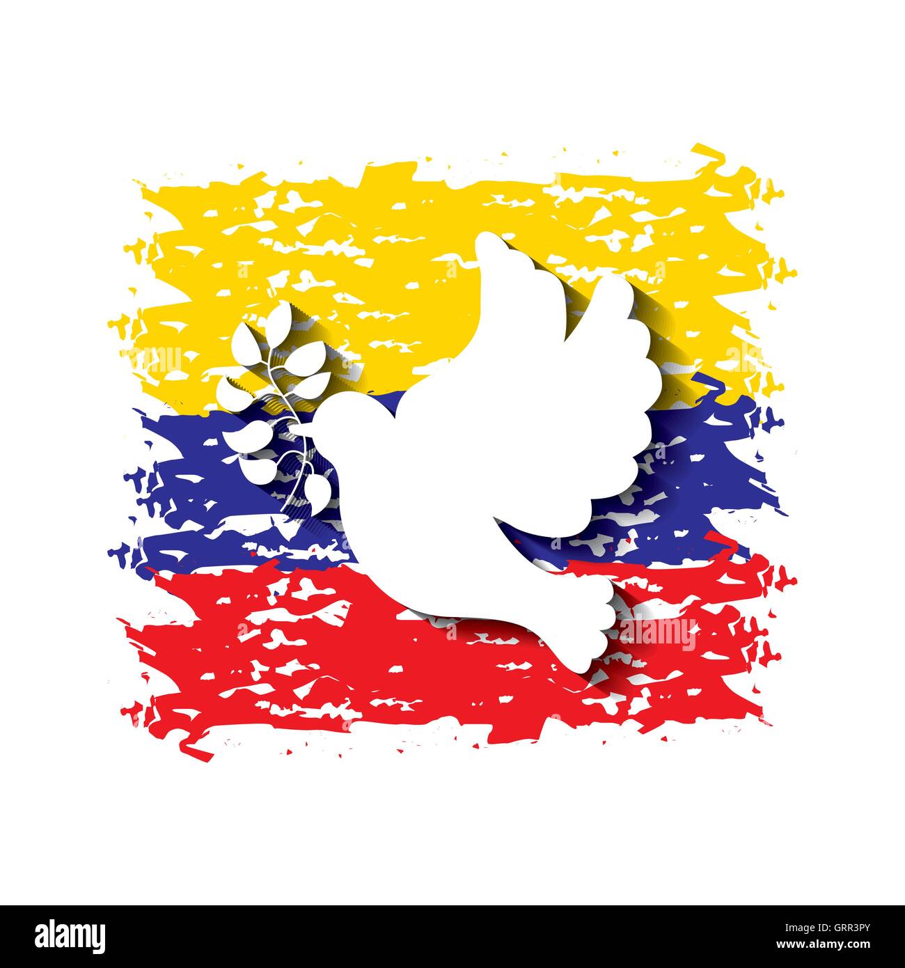 kolumbianische Friedenstaube mit Olivenzweig Stock Vektor