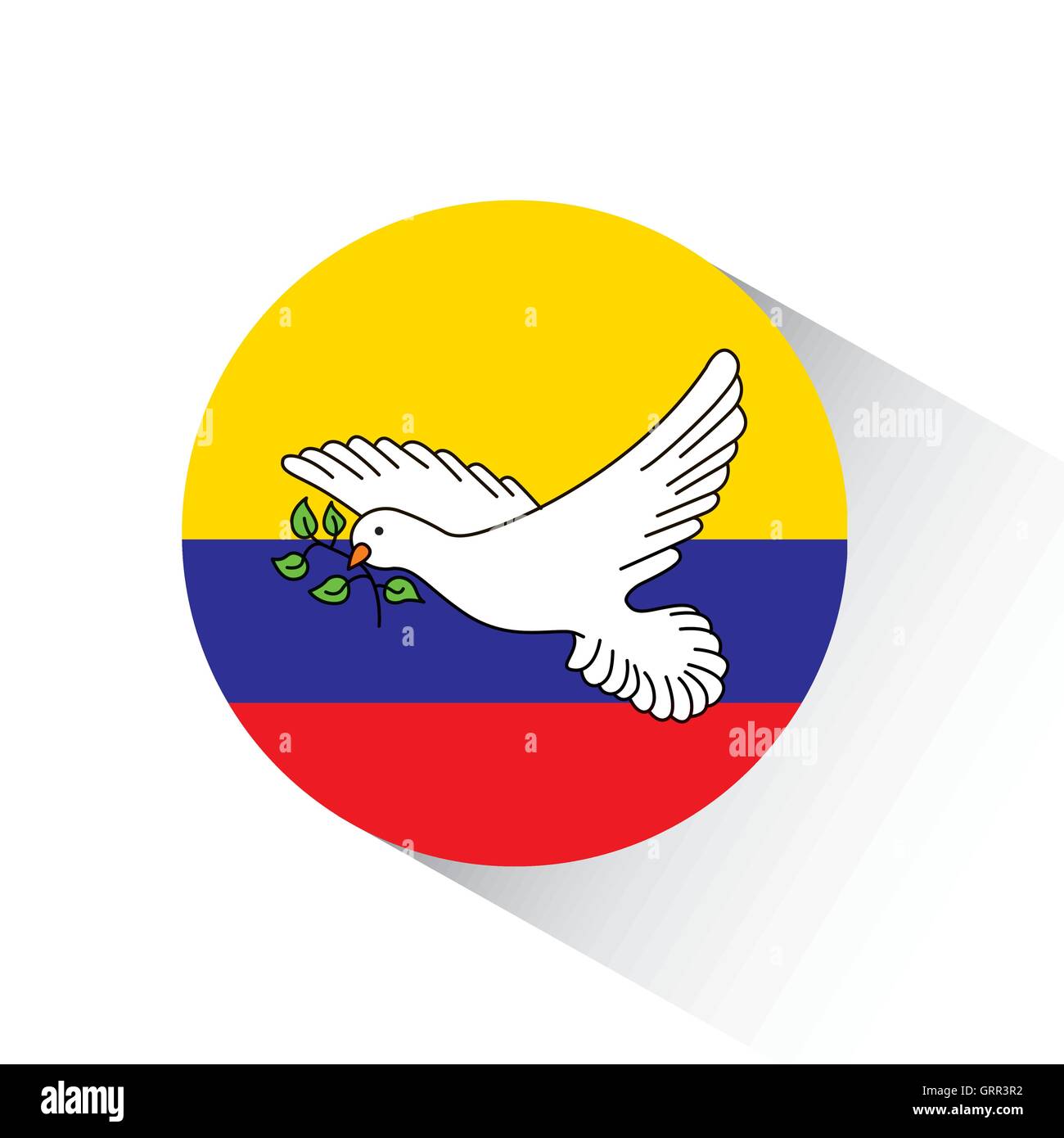 kolumbianische Friedenstaube mit Olivenzweig Stock Vektor