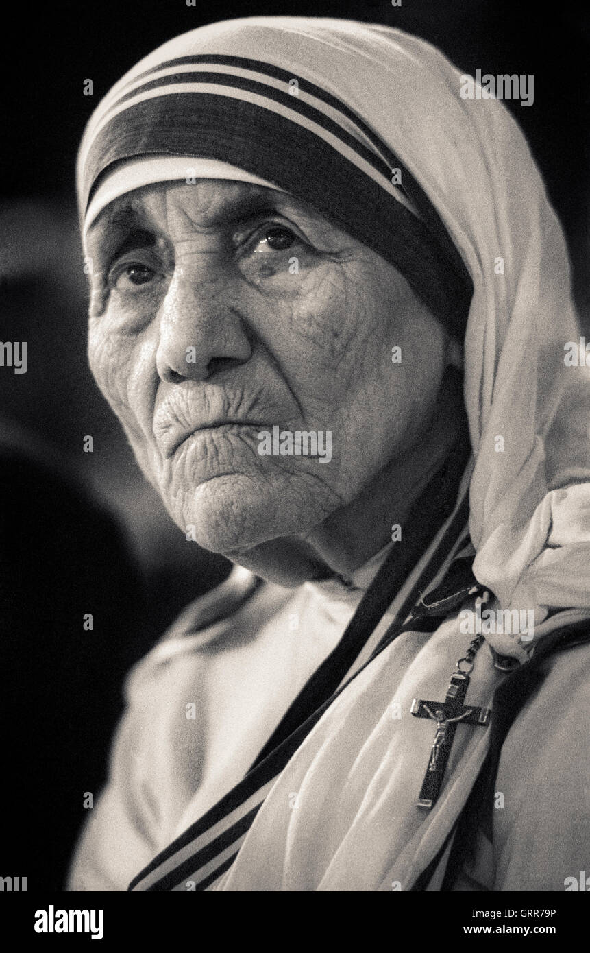 Porträt von Mutter Teresa, die heilige Teresa von Kalkutta Stockfoto