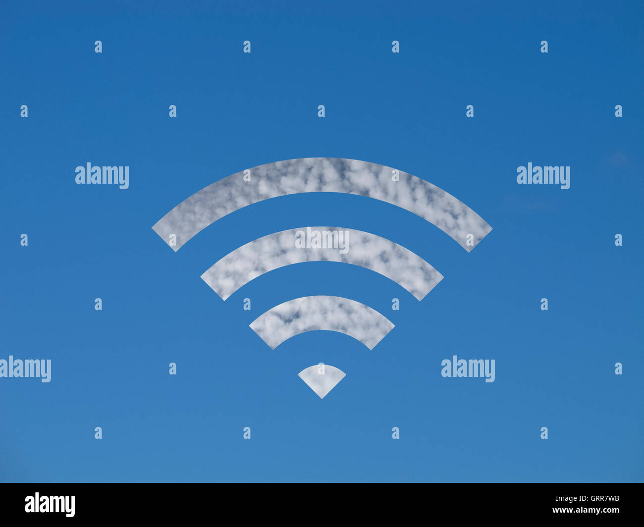 WiFi-Logo gemacht aus einer Wolke Stockfoto