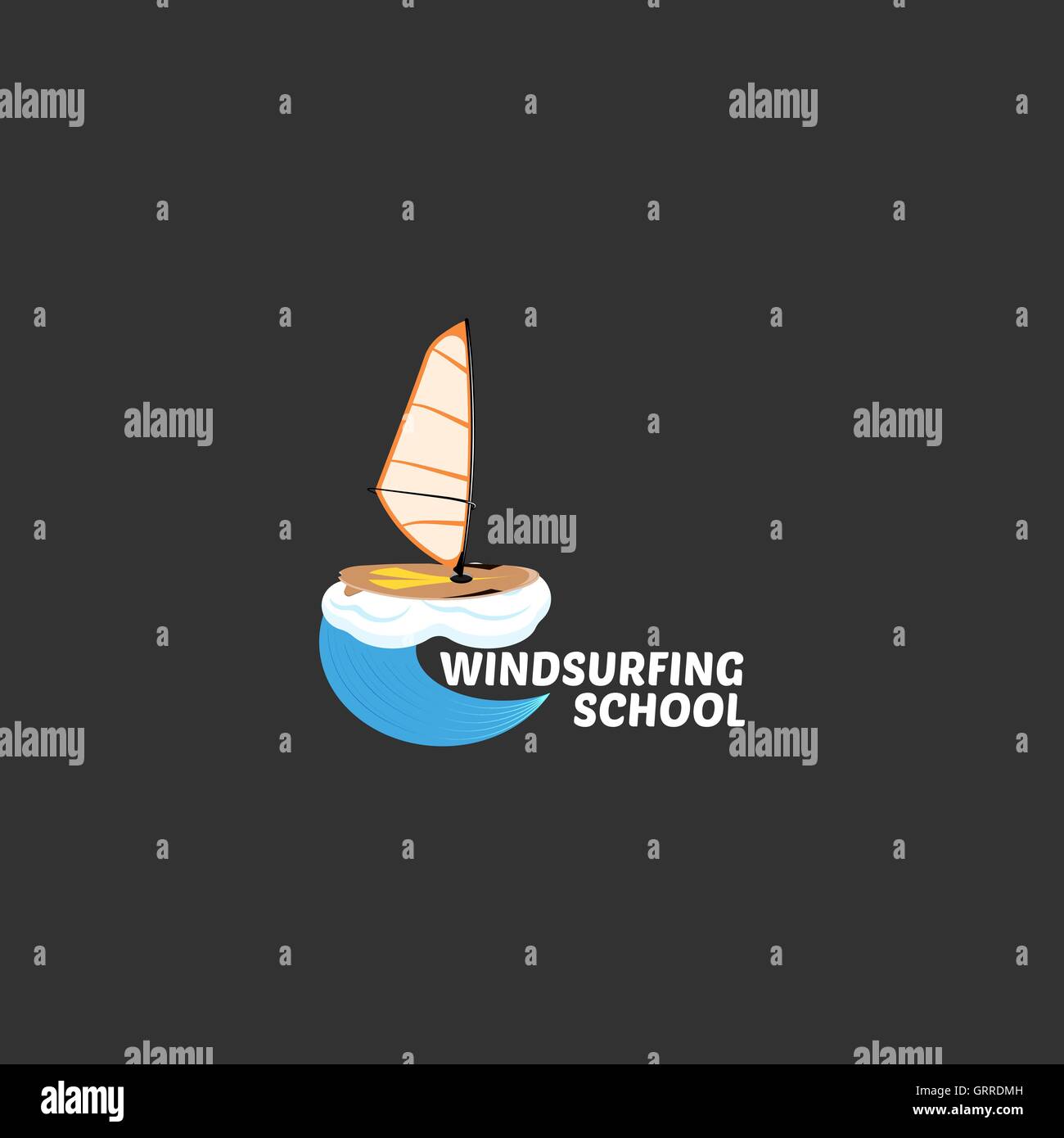 Windsurfen-Logo-Vektor-illustration Stock Vektor