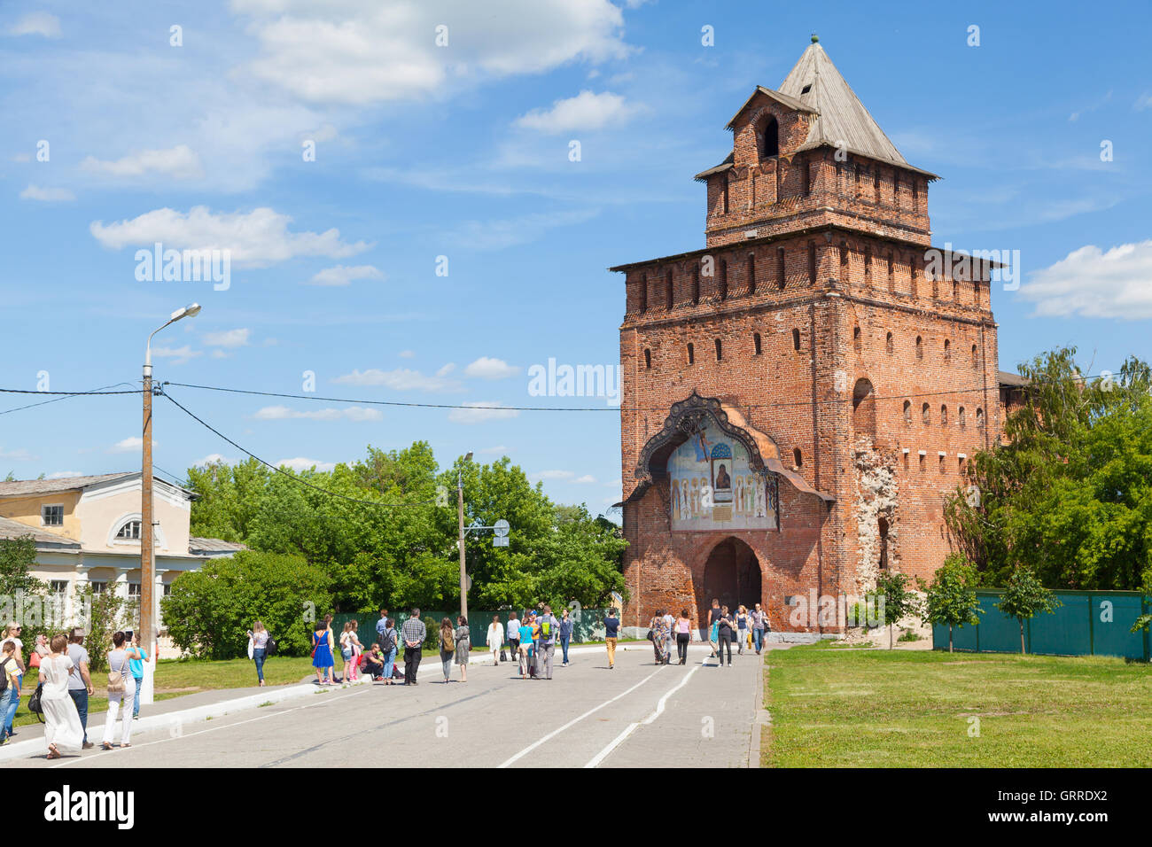 Pyatnitskaya Turm - historischen Stadttor, Teil des Kolomna Kreml, Moskau region Stockfoto