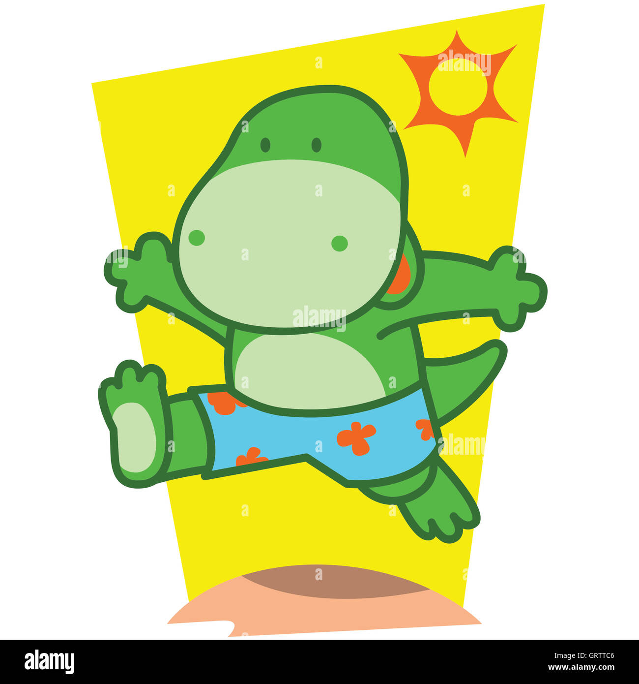 Dinosaurier in der Strand-Vektorgrafiken Stockfoto