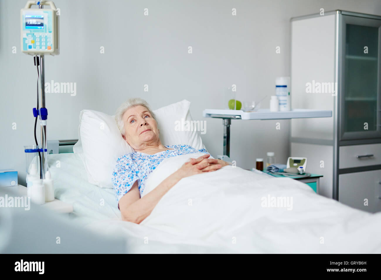 Patienten im Bett Stockfoto