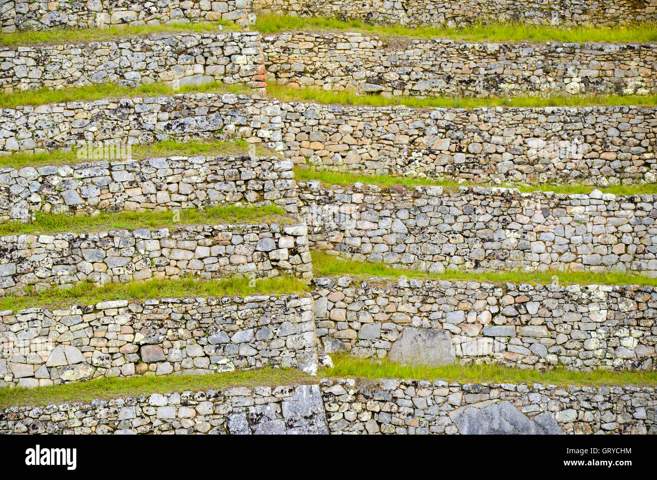 MACHU PICCHU, CUSCO REGION, PERU - 4. Juni 2013: Details des Wohngebietes von 15. Jahrhundert Inka-Zitadelle Machu Picchu Stockfoto