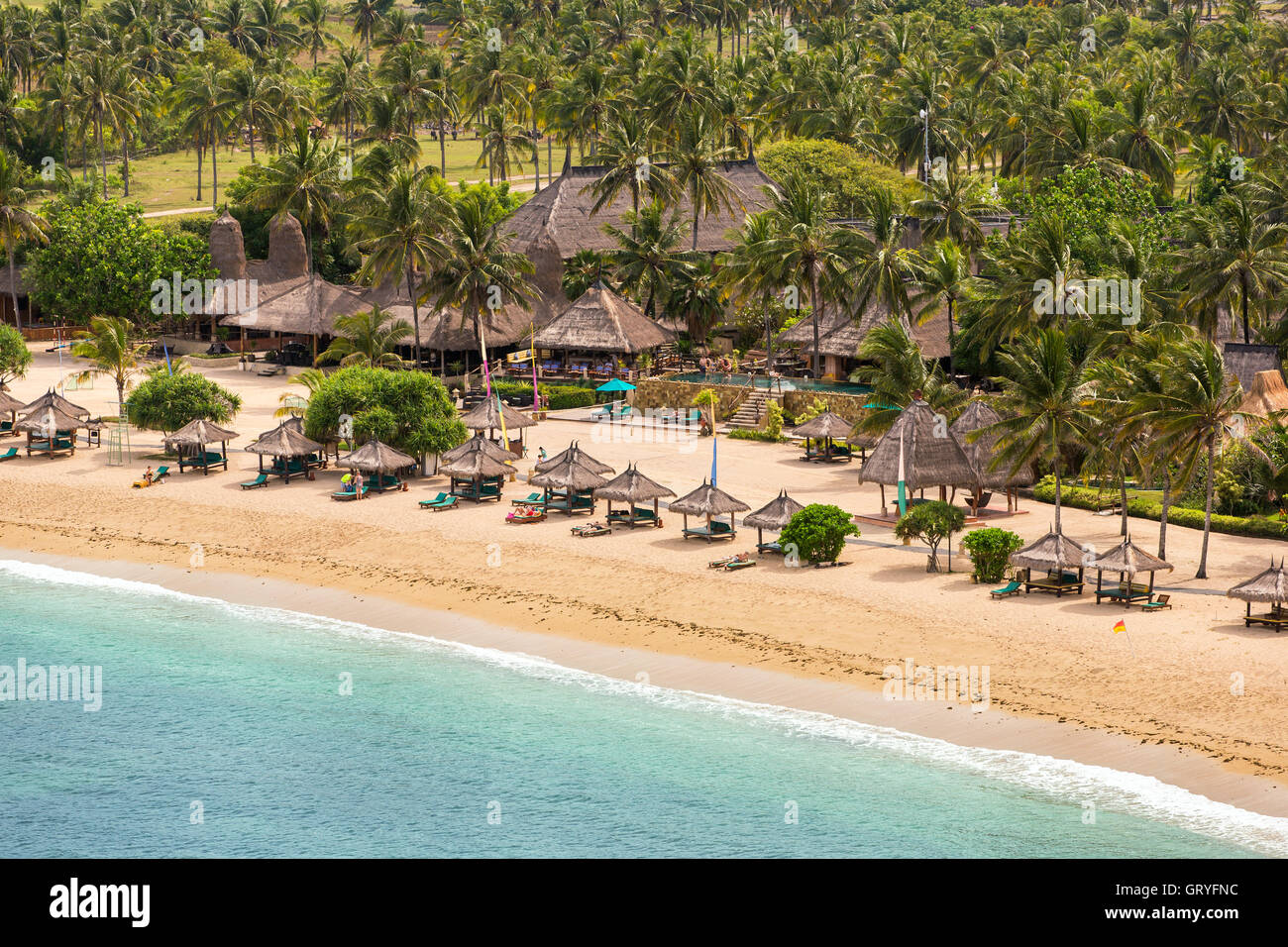 Tropischen Resort am Strand von Kuta Sand, Lombok, Indonesien Stockfoto