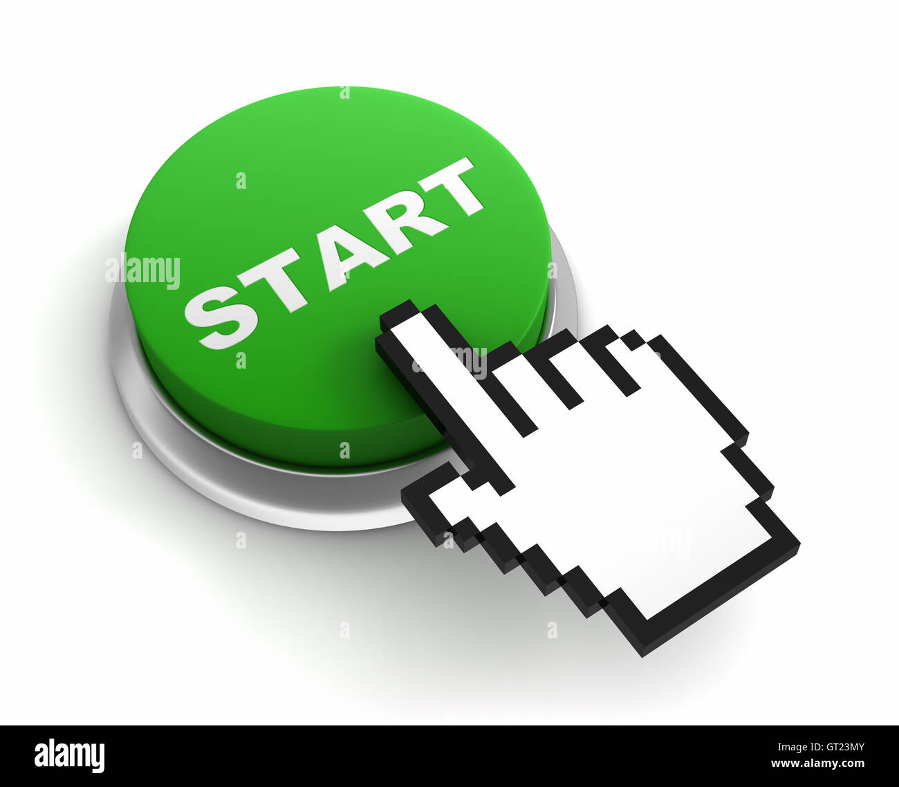 Start Button Konzept 3d illustration Stockfoto