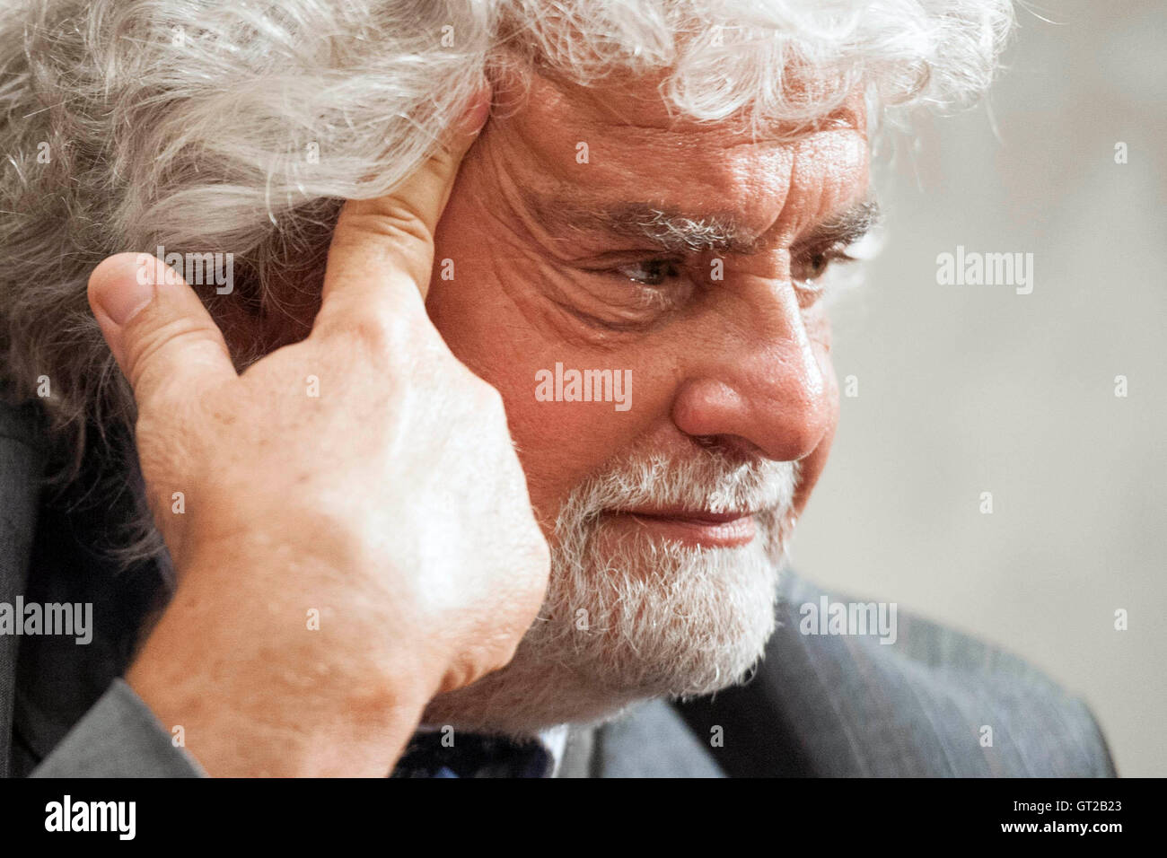 Beppe Grillo Rom 8. September 2016 Bewegung 5 Sterne feiern. Foto Samantha Zucchi Insidefoto Stockfoto