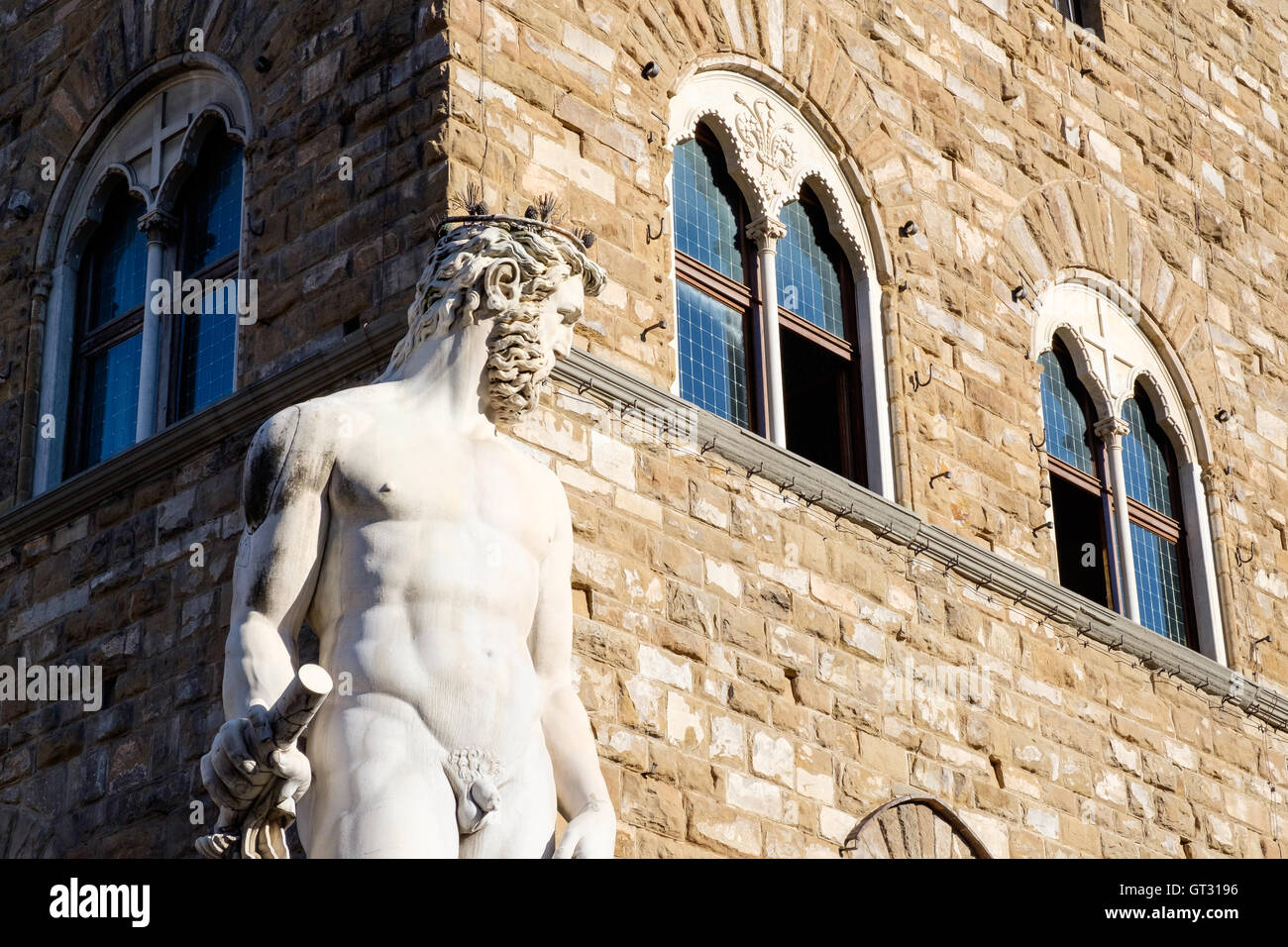 Der Neptunbrunnen ist ein Brunnen in Florenz, Italien, befindet sich auf der Piazza della Signoria. Der Brunnen wurde ich beauftragt Stockfoto