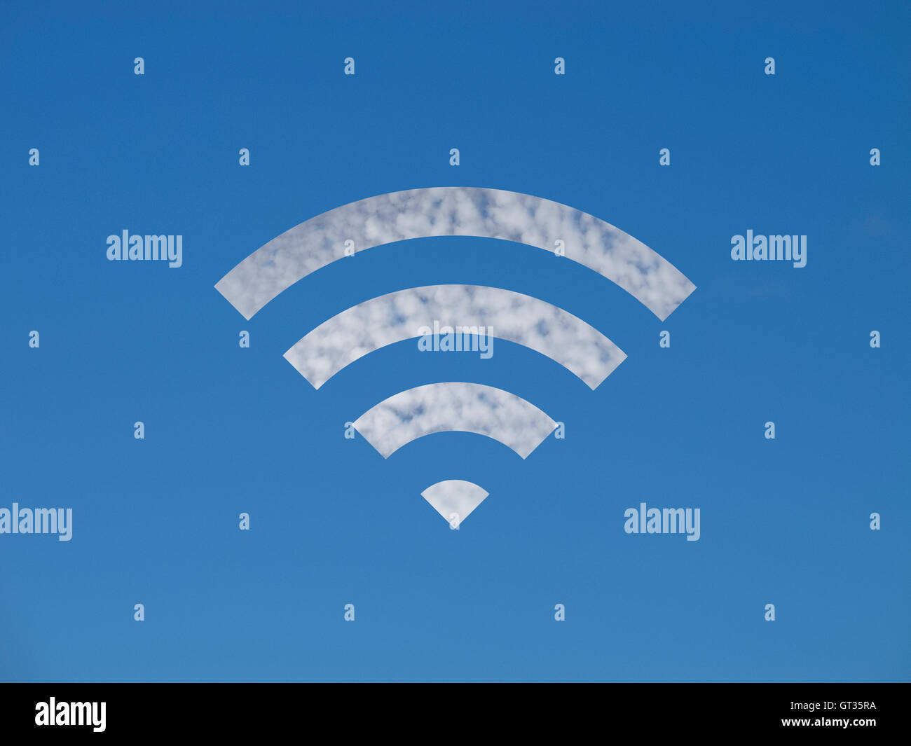 WiFi-Logo gemacht aus einer Wolke Stockfoto