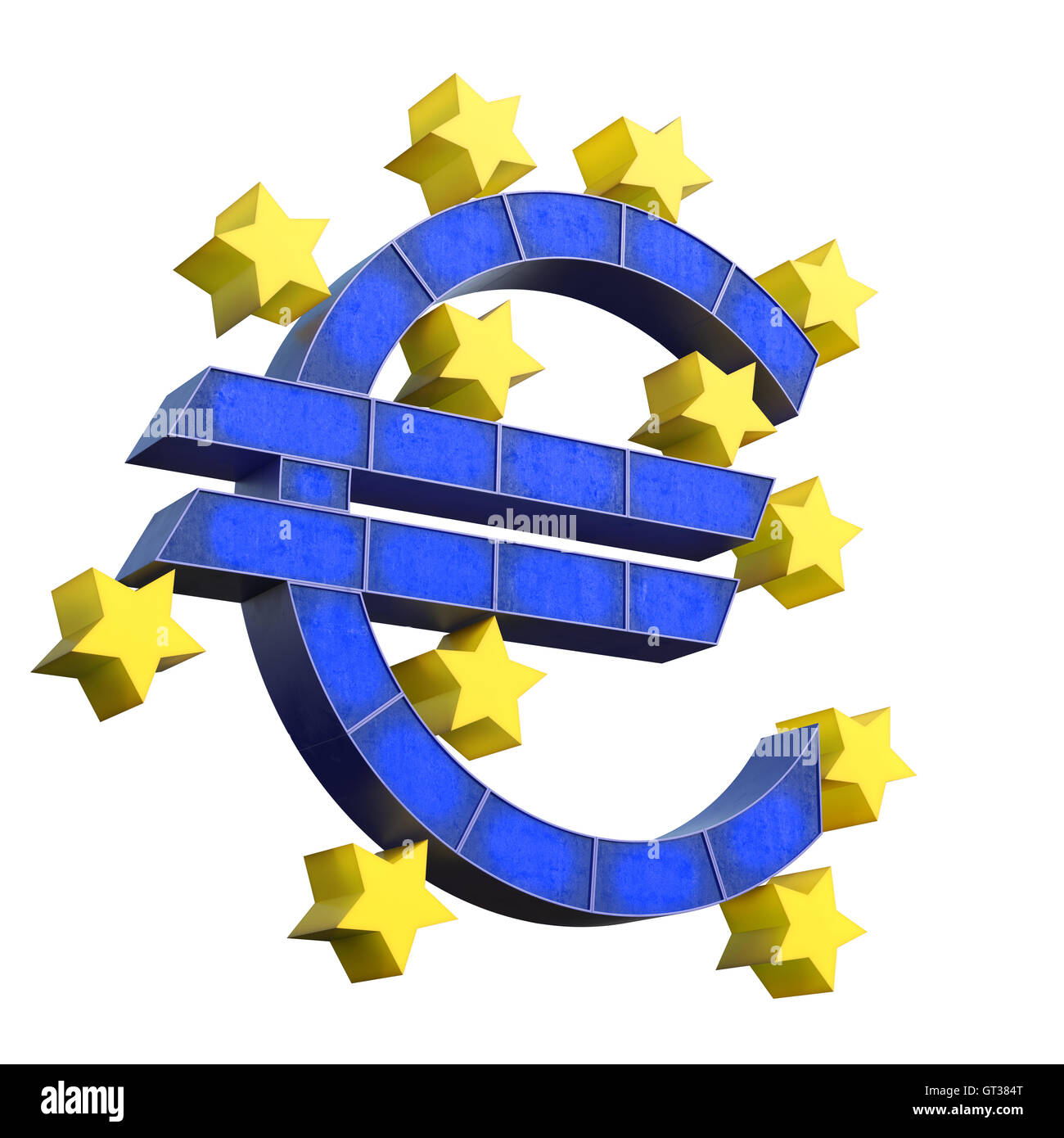 Europäische Zentralbank (EZB) Symbol isoliert auf weißem Hintergrund. 3D rednering Stockfoto