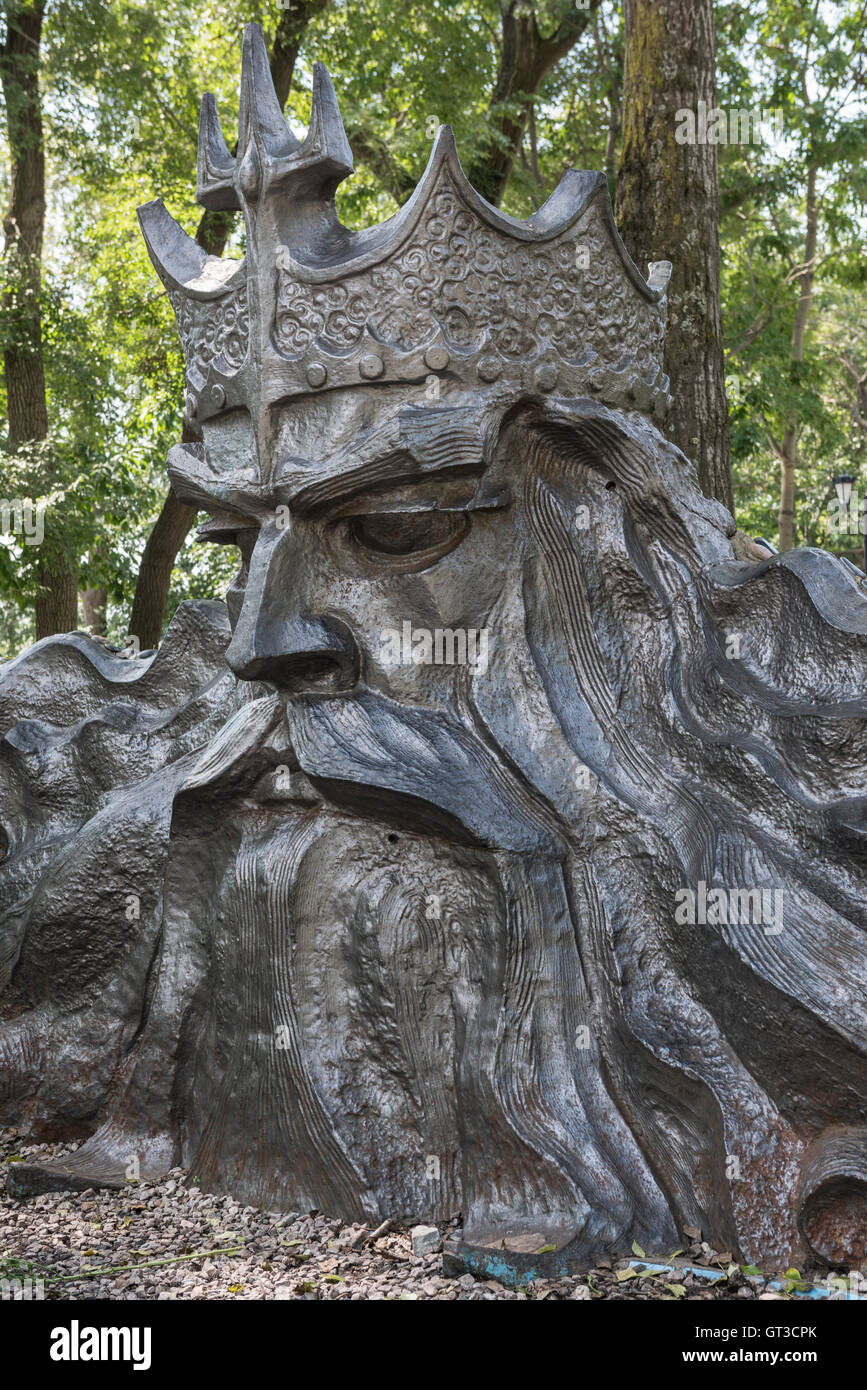 König Neptun Skulptur im Admirals Square, Wladiwostok, Russland Stockfoto