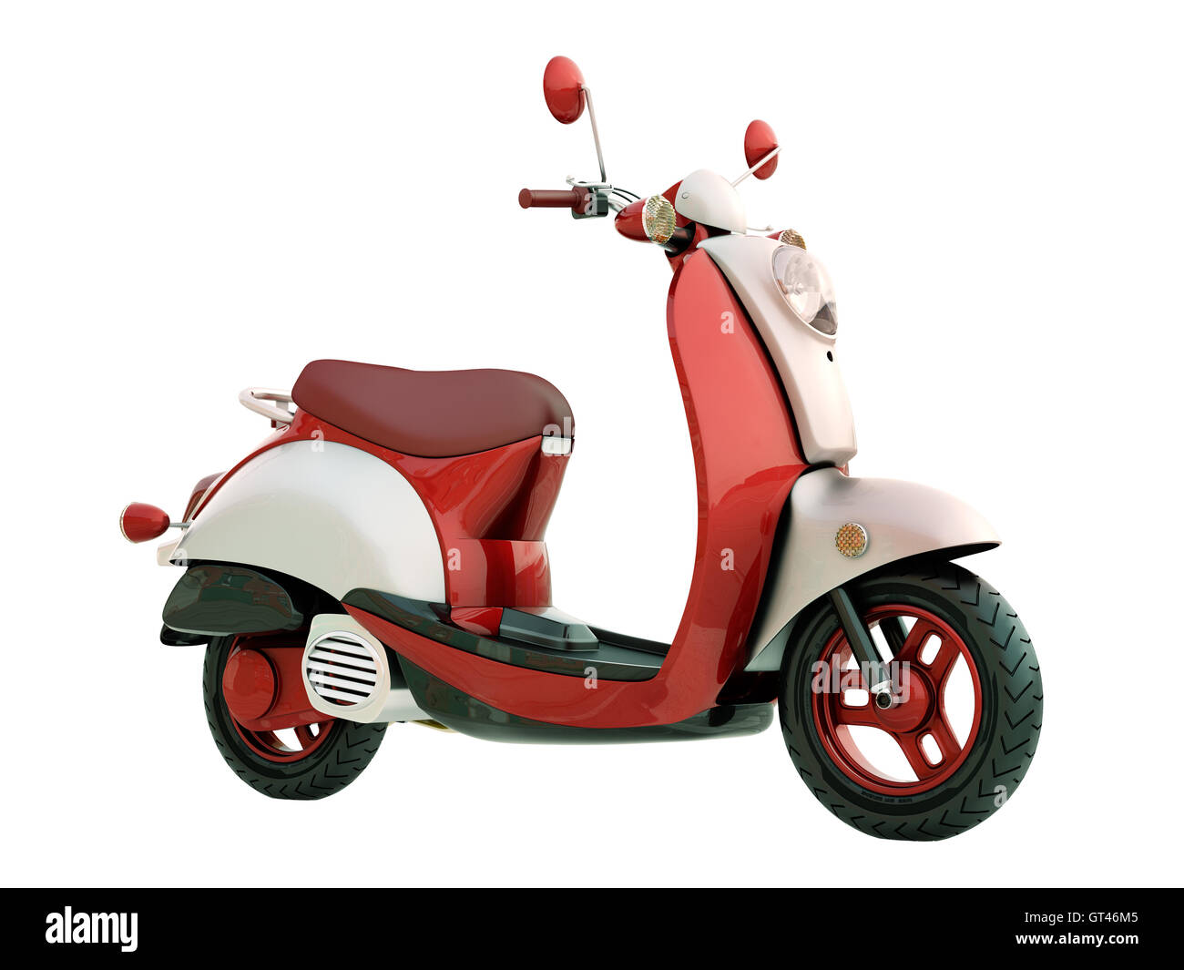 Roter piaggio roller Ausgeschnittene Stockfotos und -bilder - Alamy