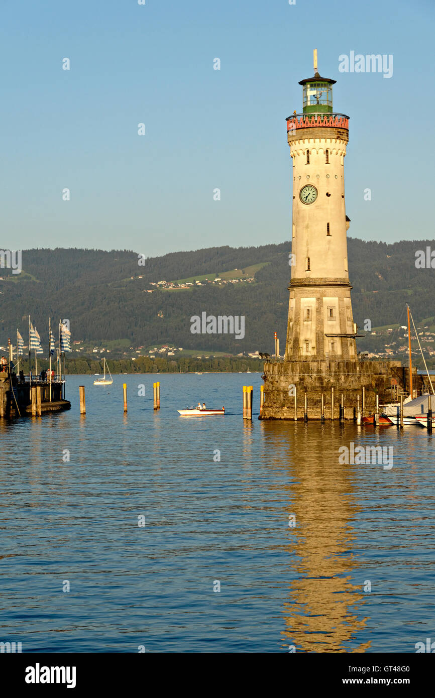 Neuer Leuchtturm, erbaut im Jahre 1856 in Lindau am Bodensee, Bodensee, Schwaben, Bayern, Deutschland, Europa Stockfoto