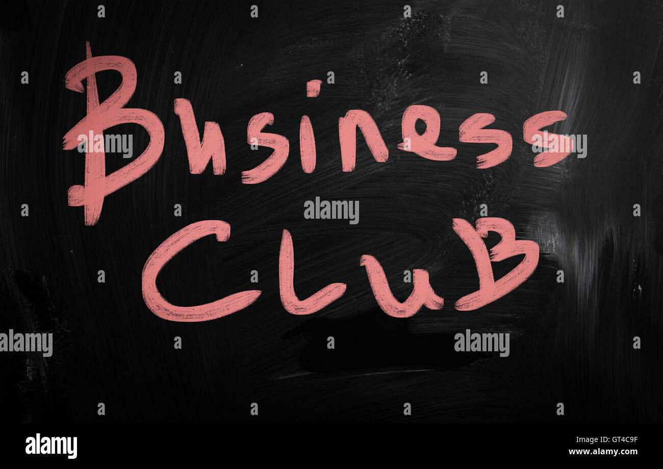 Business-Club handschriftlich mit weißer Kreide auf einer Tafel Stockfoto