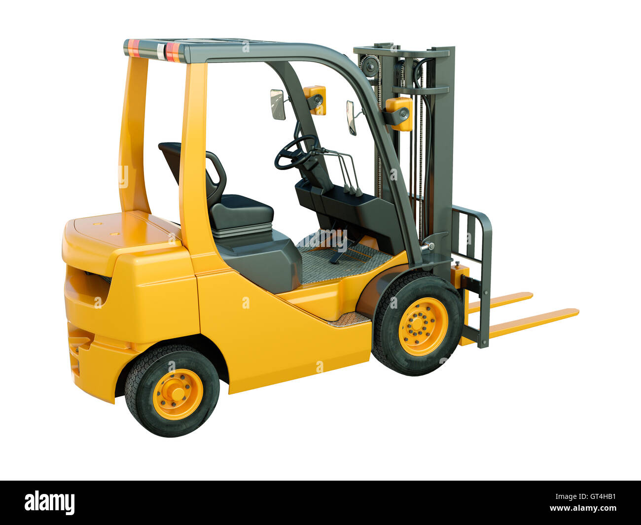 Gabelstapler, isoliert Stockfoto