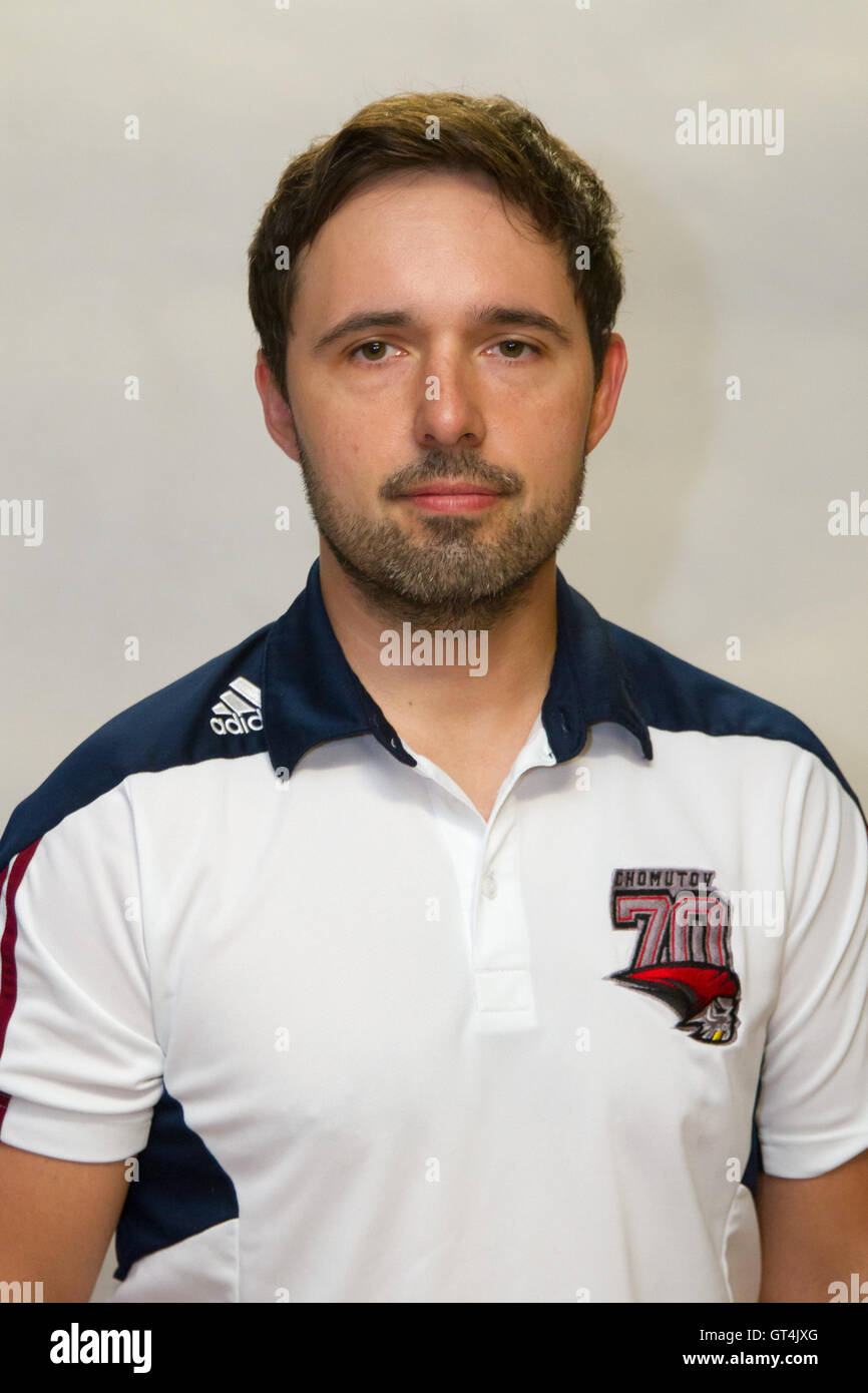 Physiotherapeut des Team Pirati Chomutov Pavel Wildumetz posiert für Fotografen, Tschechische Extraliga, Eis-Hockey-League-Saison 2016/2017, 6. September 2016.  (CTK Foto/Ondrej Hajek) Stockfoto