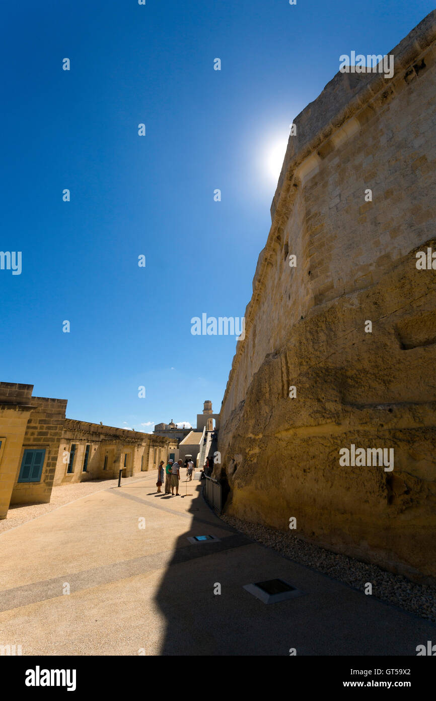 Ein Blick ins Innere Fort St. Angelo, Birgu Malta Stockfoto