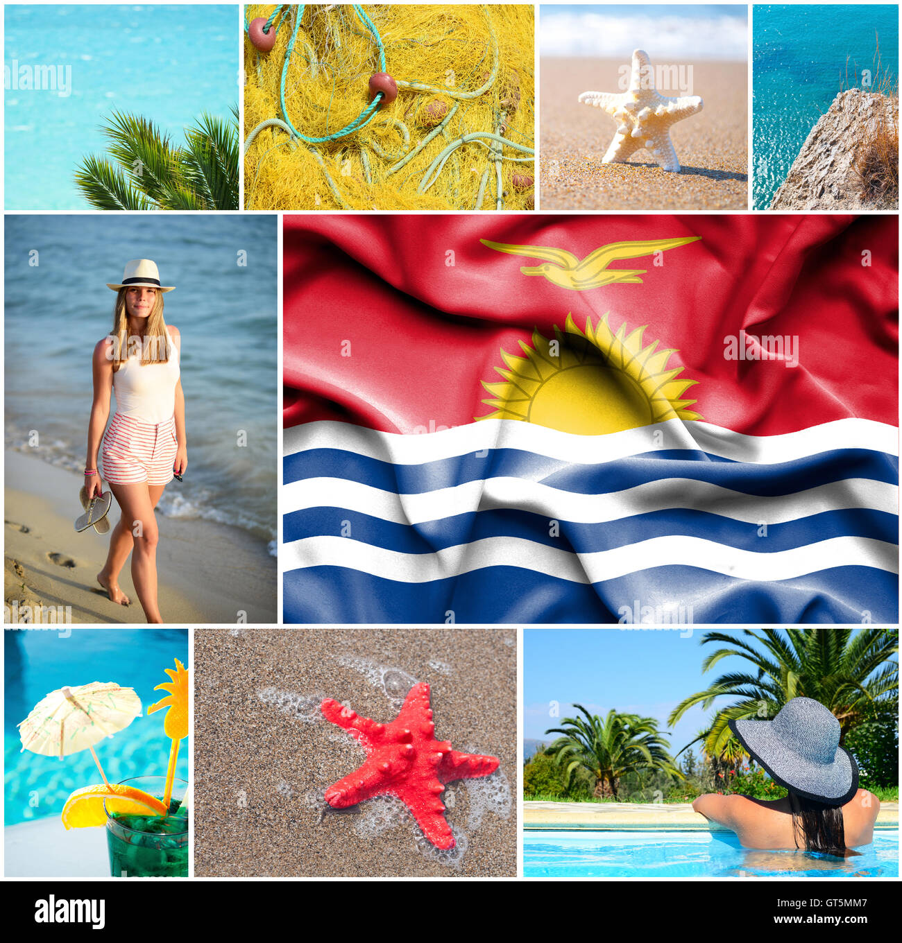 Konzeptuelle Collage der Sommerferien in Kiribati Stockfoto
