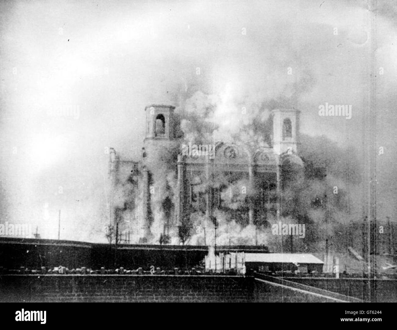 Abriss der Kathedrale von Christus dem Erlöser in Moskau. 1931 Stockfoto